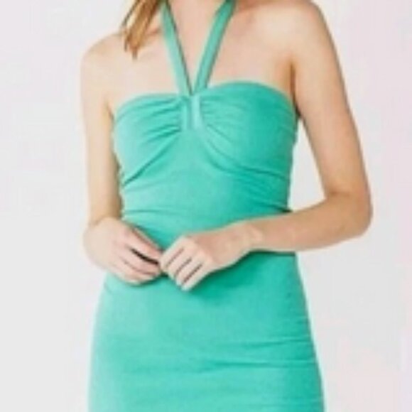 NWT Nine West seafoam green ribbed knit halter dress sz XXL - Picture 2 of 14